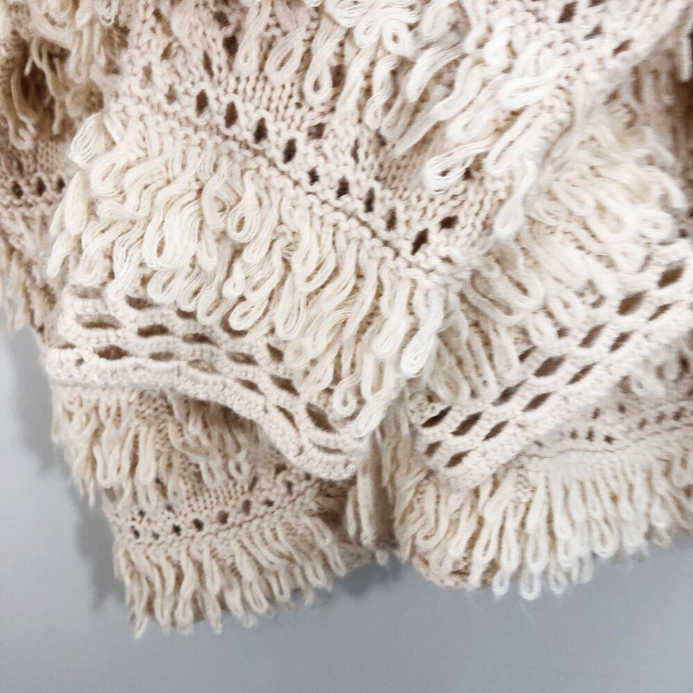 NWOT! SUNDANCE Natural Wonders Boho Crochet Knit Wool/Alpaca Cardigan in Cream - Picture 8 of 14